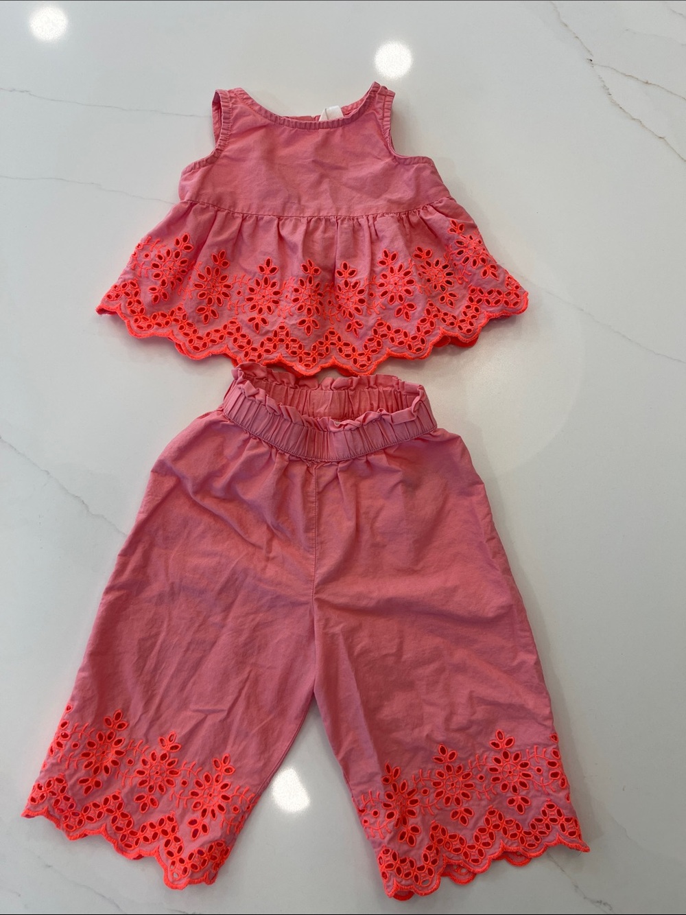 GAP Pink Eyelet Shorts Set